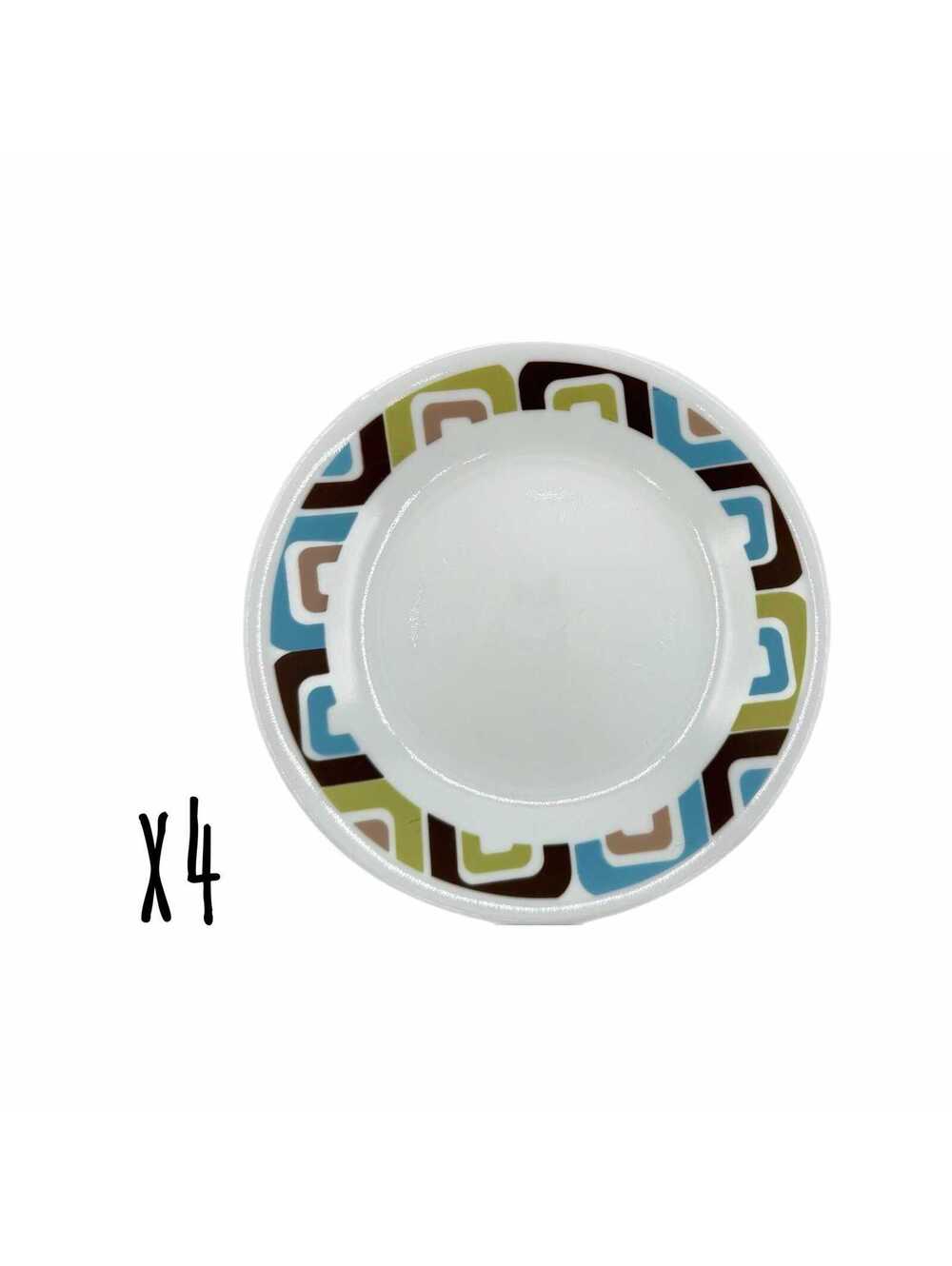 Set of 4 Vintage Corelle Corning Squared 6.75” Bread Plates